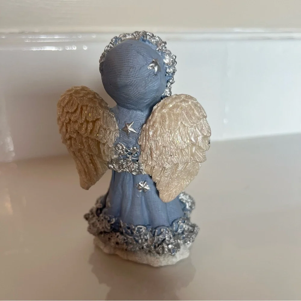 Cornerstone Creations Santa's Helper blue angel figurine vintage 2000